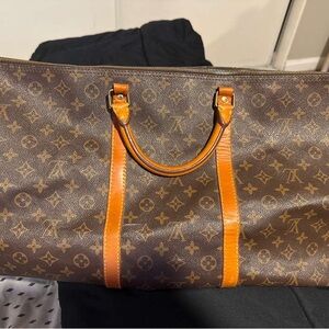 Louis Vuitton Brown and Tan Monogram Duffel Bag